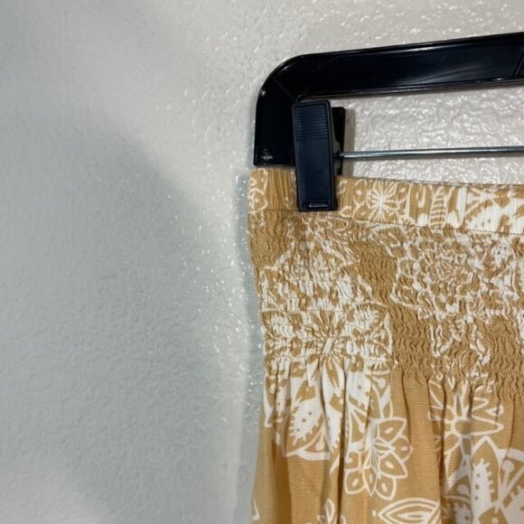 Lotus and Luna Pants Womens Small Harem Jogger Pull On BOHO Yellow White - Picture 2 of 4